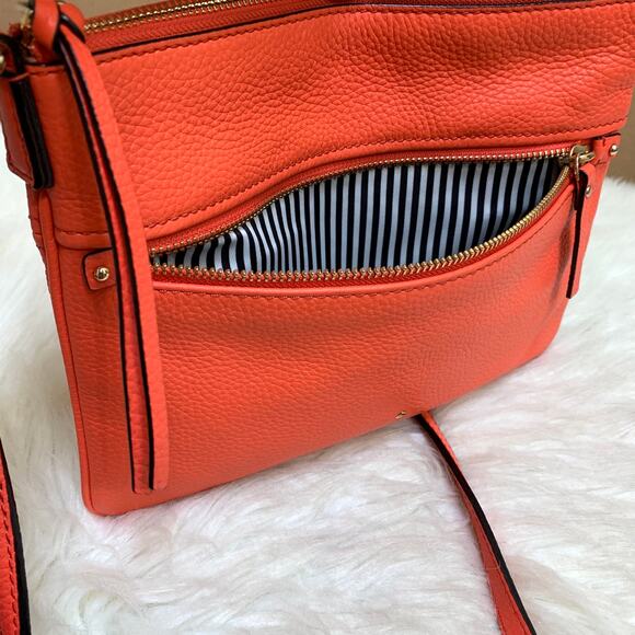 KATE SPADE New York Jackson St GABRIELE Pebbled Leather Crossbody in Warm Guava - Picture 2 of 16